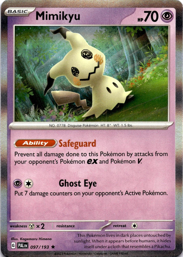 Pokemon Mimikyu 097/193 Paldea Evolved Holo NM
