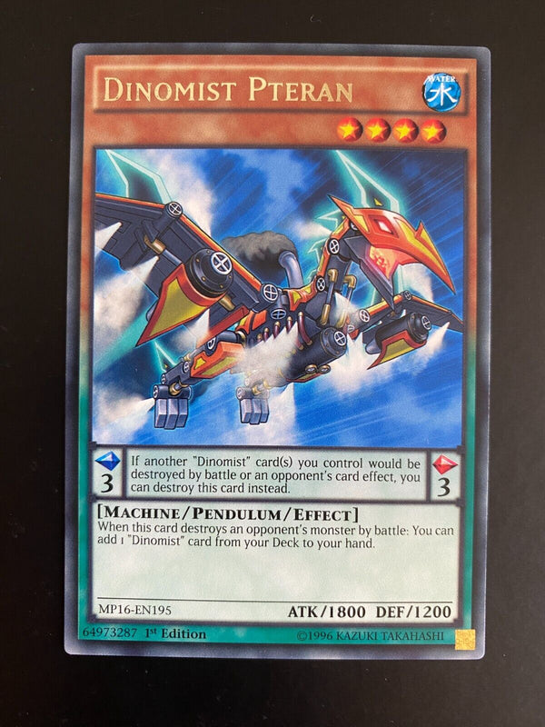 Yugioh Dinomist Pteran MP16-EN195 Rare 1st Edition NM/MINT