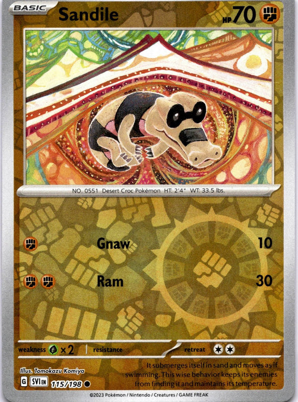 Pokemon Sandile 115/198 Scarlet Violet Base Reverse Holo LP