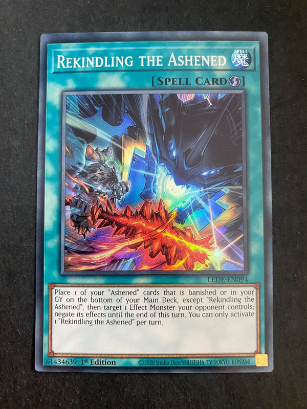 Yugioh Rekindling the Ashened LEDE-EN094 Super Rare 1st Edition NM