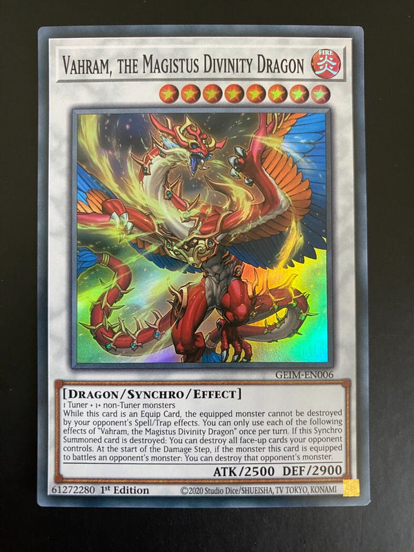 Yugioh Vahram, the Magistus Divinity Dragon GEIM-EN006 1st Edition Super Rare