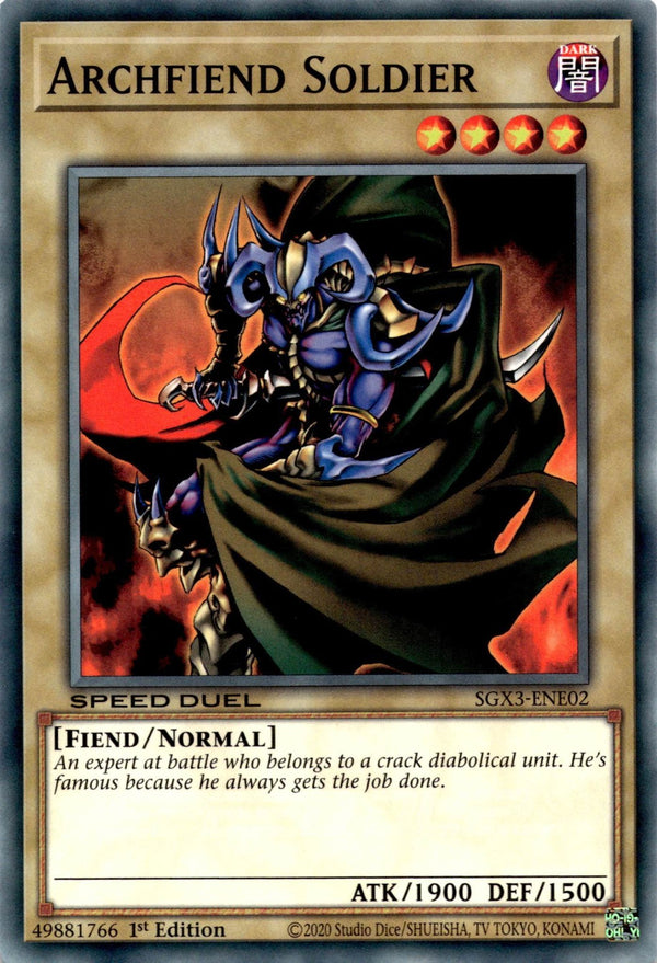 Yugioh Archfiend Soldier SGX3-ENE02 Speed Duel Common 1st Ed NM