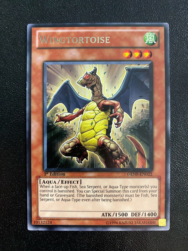 Yugioh Wingtortoise GENF-EN022 Rare 1st Edition VLP/NM