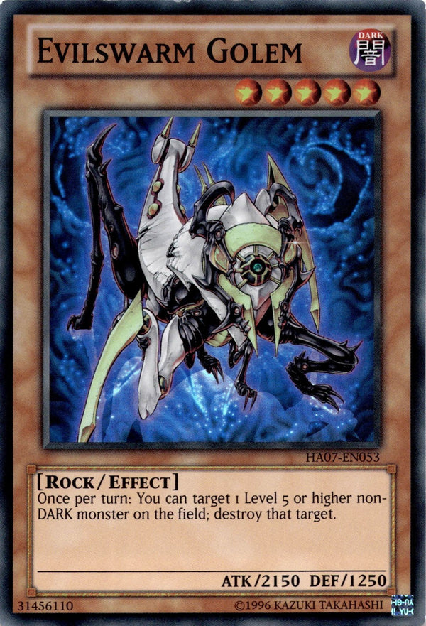 Yugioh Evilswarm Golem HA07-EN053 Super Rare Unlimited Edition MP/LP
