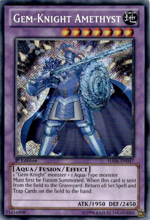 Yugioh Gem-Knight Amethyst HA06-EN047 Secret Rare 1st Edition NM