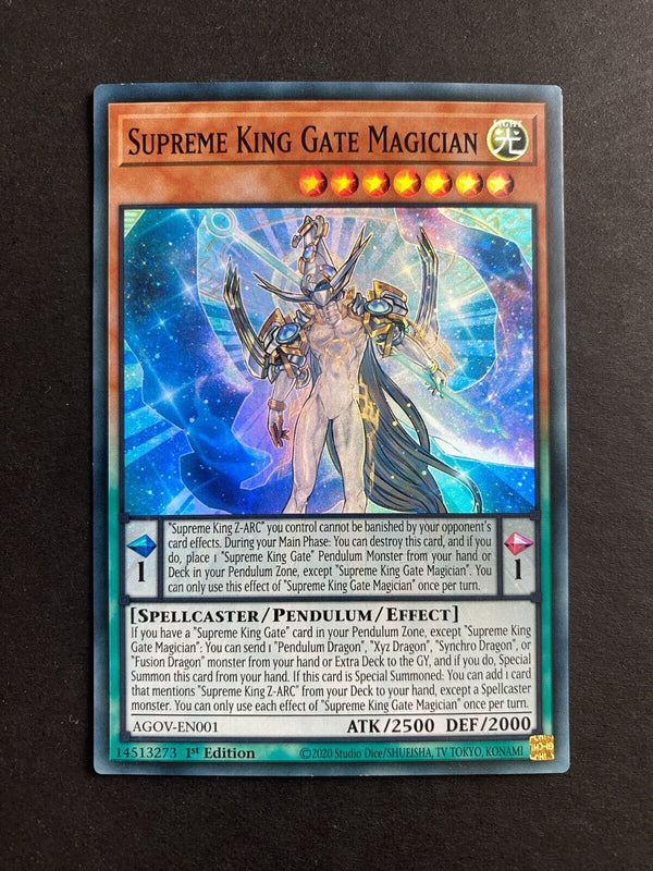 Yugioh Supreme King Gate Magician AGOV-EN001 Super Rare 1st Edition VLP/NM