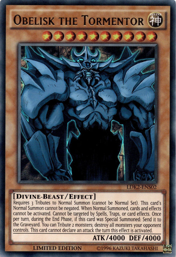 Yugioh Obelisk the Tormentor LDK2-ENS02 Ultra Rare Limited Edition LP