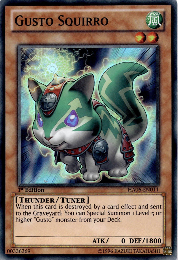 Yugioh Gusto Squirro HA06-EN011 Super Rare 1st Edition LP