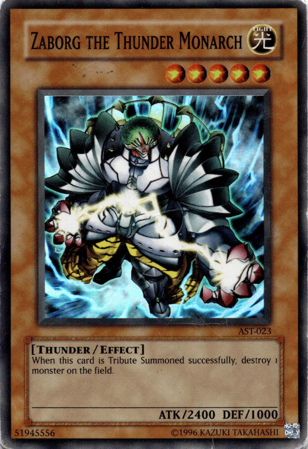 Yugioh Zaborg the Thunder Monarch AST-023 Super Rare Unlimited Edition DAMAGED