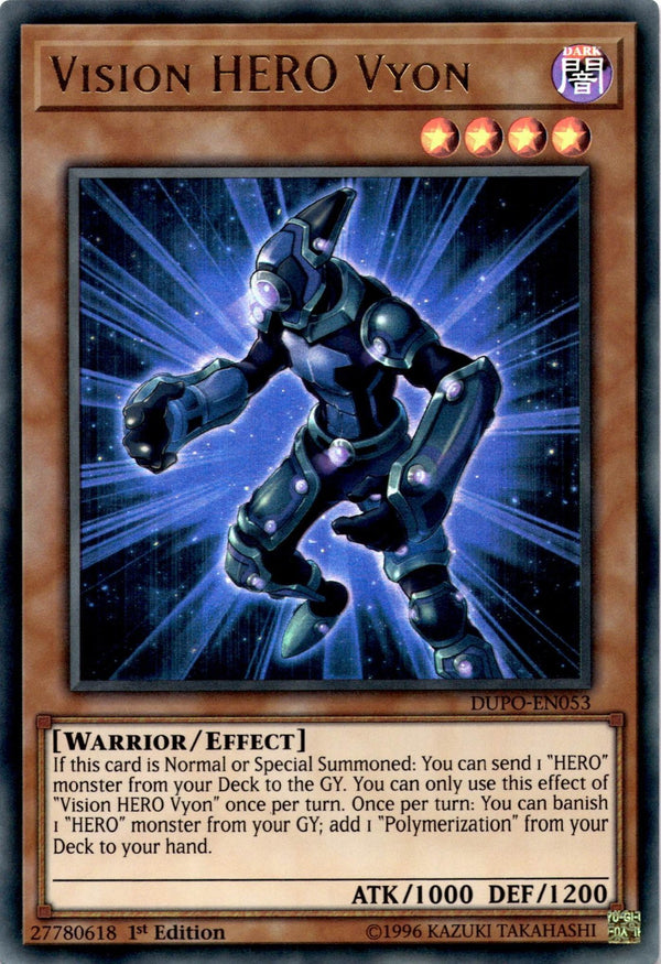 Yugioh Vision HERO Vyon DUPO-EN053 Ultra Rare 1st Edition NM