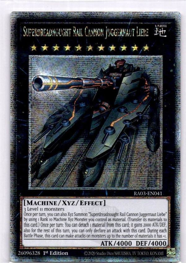 Yugioh Superdreadnought Rail Cannon Juggernaut Liebe RA03-EN041 Quarter C Ra NM