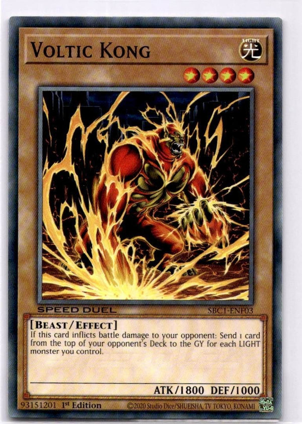 Yugioh Voltic Kong SBC1-ENF03 Common 1st Edition NM