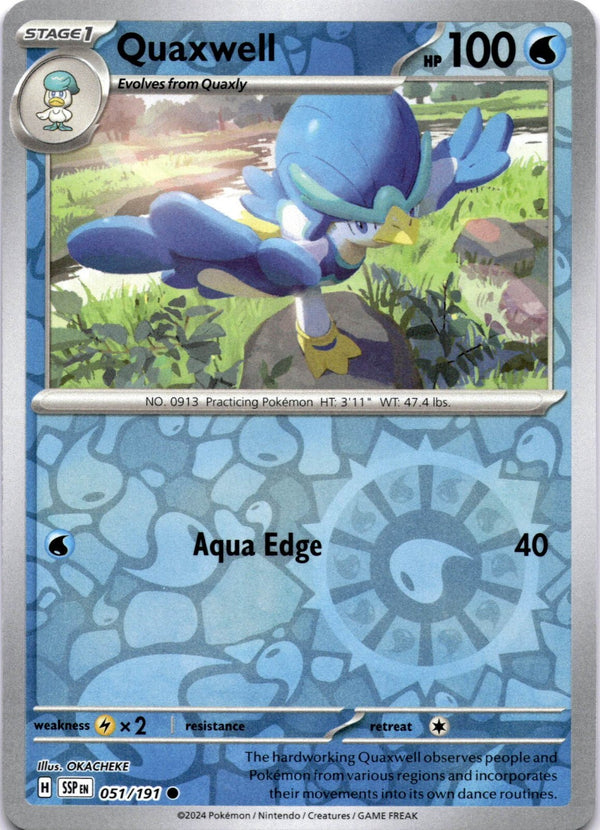 Pokemon Quaxwell 051/191 Surging Sparks Reverse Holo NM