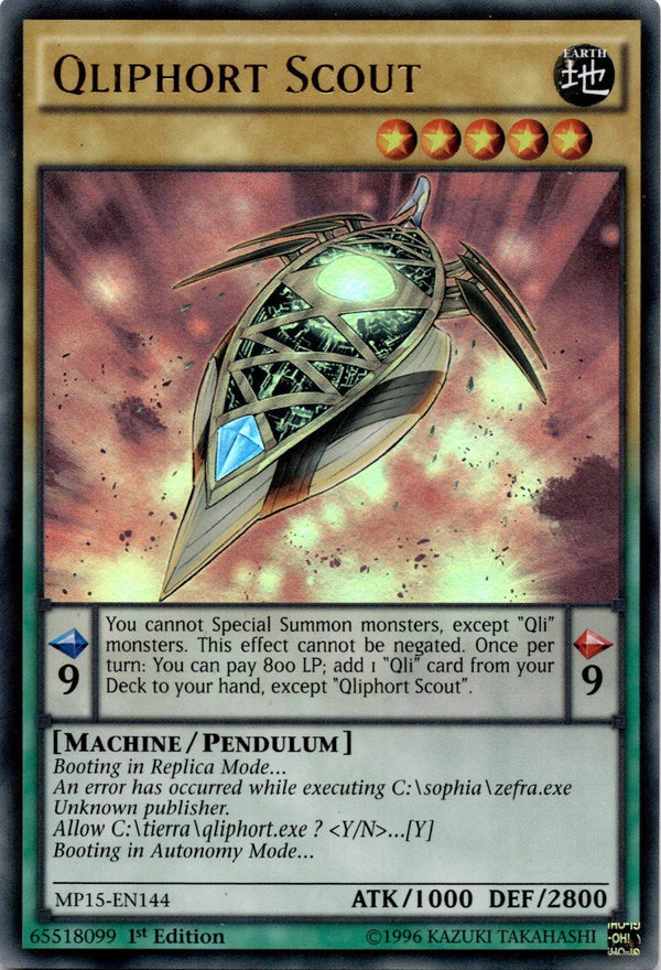 Yugioh Qliphort Scout MP15-EN144 Ultra Rare 1st Edition VLP/NM
