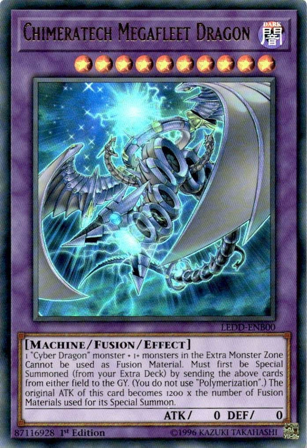 Yugioh Chimeratech Megafleet Dragon LEDD-ENB00 Ultra Rare 1st Edition VLP/NM