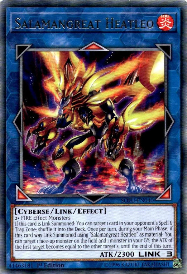 Yugioh Salamangreat Heatleo SOFU-EN040 Rare 1st Edition NM