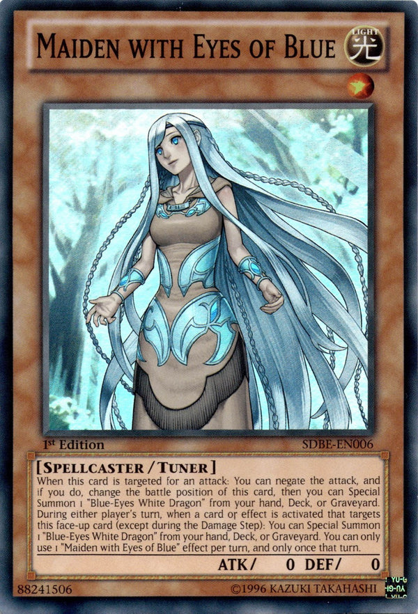 Yugioh Maiden with Eyes of Blue SDBE-EN006 Super Rare 1st Edition LP