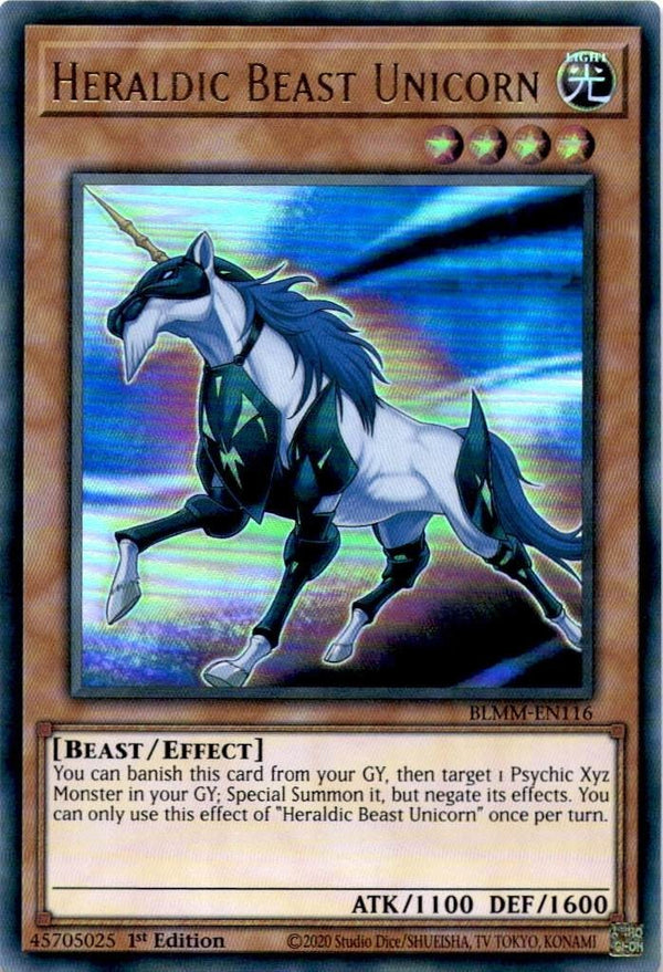 Yugioh Heraldic Beast Unicorn BLMM-EN116 Ultra Rare 1st Edition NM