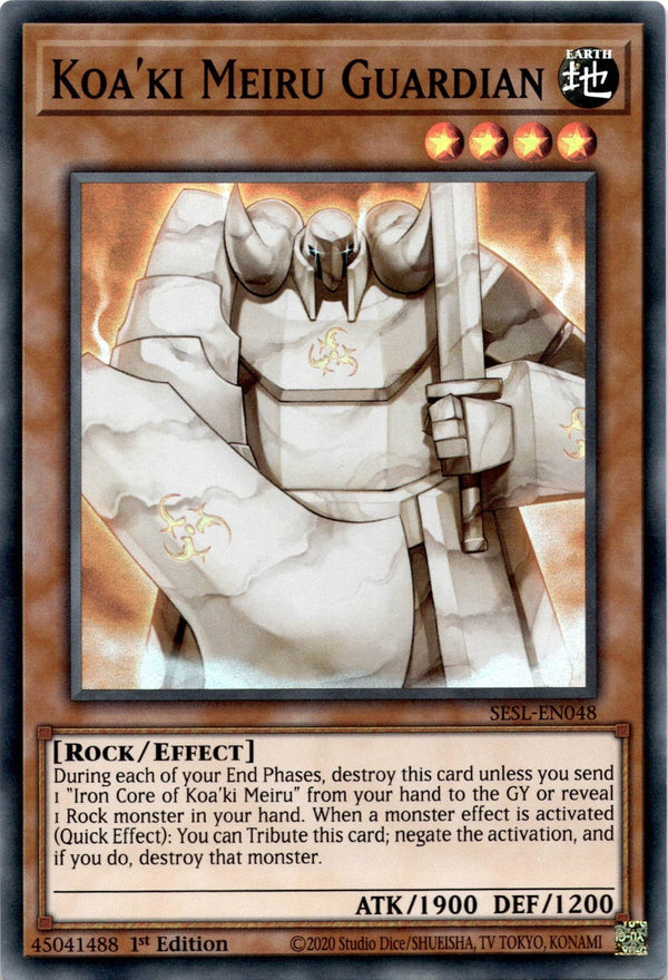 Yugioh Koa'ki Meiru Guardian SESL-EN048 Super Rare 1st Edition HP/MP
