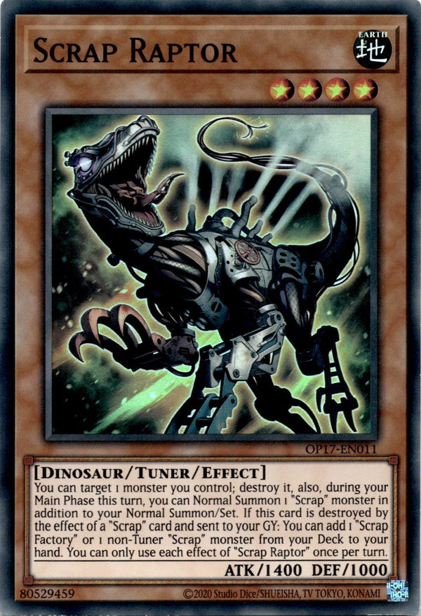 Yugioh Scrap Raptor OP17-EN011 Super Rare Unlimited Edition NM