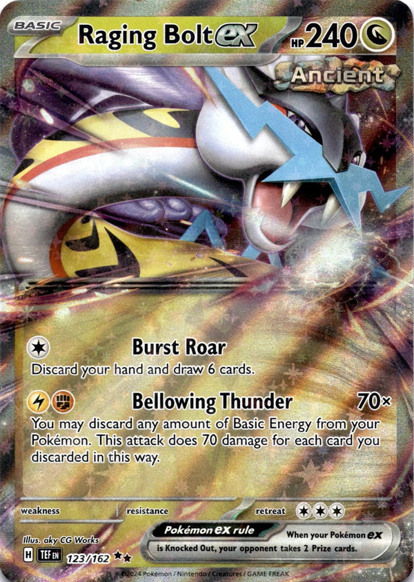 Pokemon Raging Bolt EX 123/162 Temporal Forces Full Art Holo NM