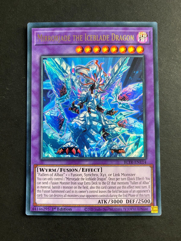 Yugioh Mirrorjade the Iceblade Dragon BLTR-EN114 Ultra Rare 1st Edition NM