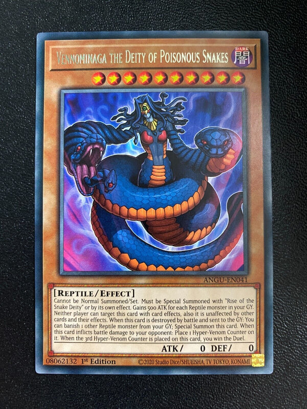 Yugioh Vennominaga the Deity of Poisonous Snakes ANGU-EN041 Rare 1st Edition NM