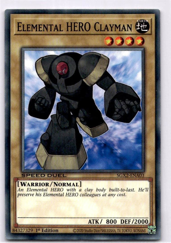 Yugioh Elemental HERO Clayman SGX2-ENA03 Common 1st Edition NM