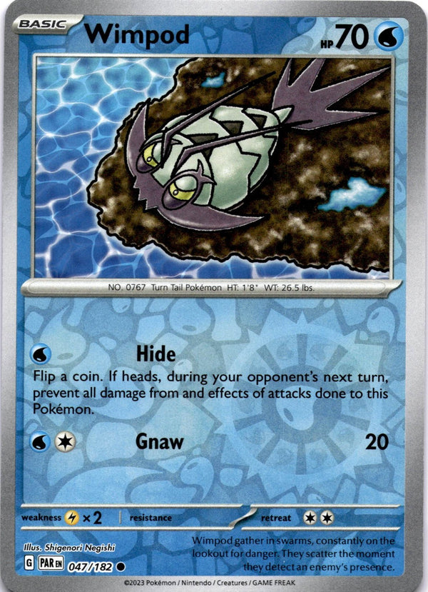 Pokemon Wimpod 047/182 Paradox Rift Reverse Holo NM