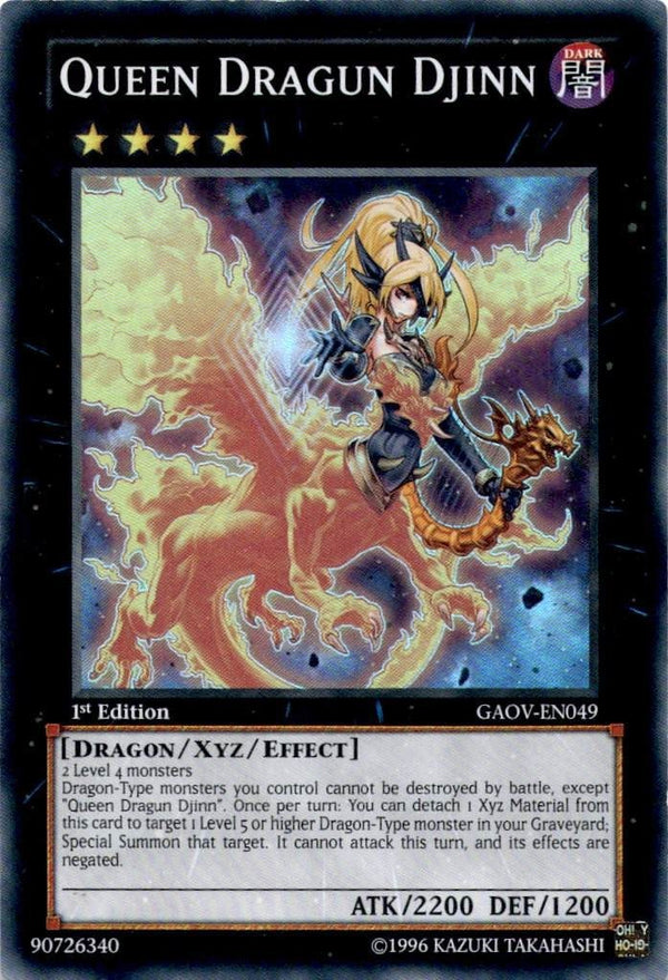 Yugioh Queen Dragun Djinn GAOV-EN049 Super Rare 1st Edition LP