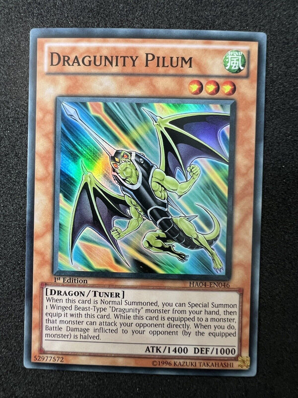Yugioh Dragunity Pilum HA04-EN046 Super Rare 1st Edition NM