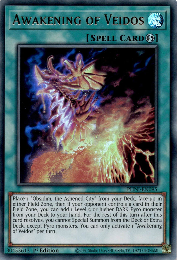 Yugioh Awakening of Veidos PHNI-EN095 Ultra Rare 1st Edition NM