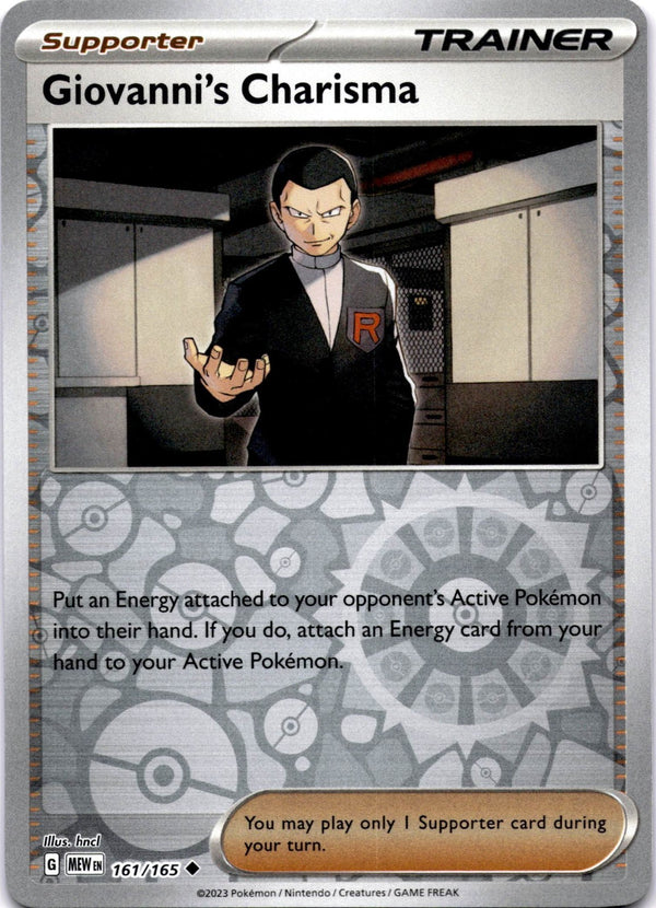 Pokemon Giovanni's Charisma 161/165 Pokemon 151 Reverse Holo NM