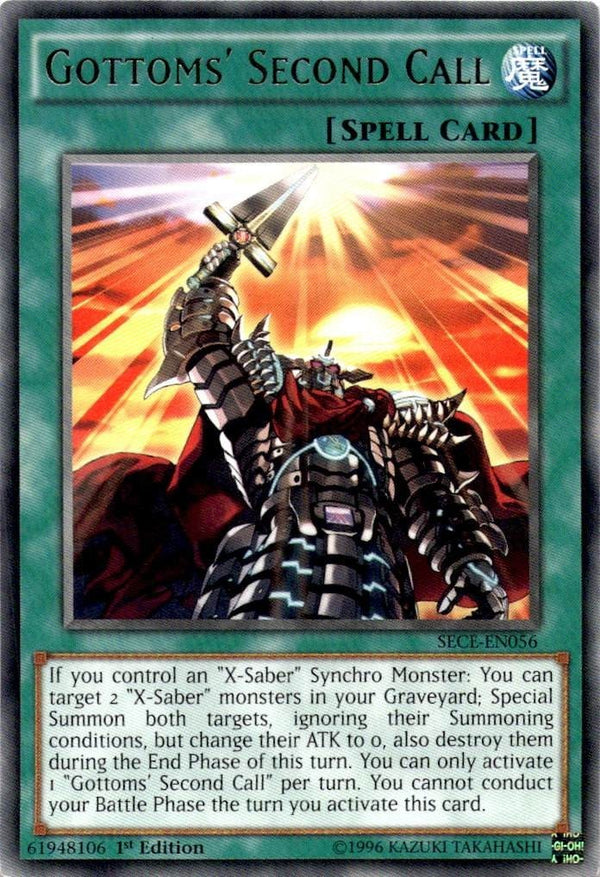 Yugioh Gottoms' Second Call SECE-EN056 Rare 1st Edition LP