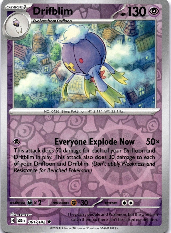 Pokemon Drifblim 061/142 Stellar Crown Reverse Holo NM