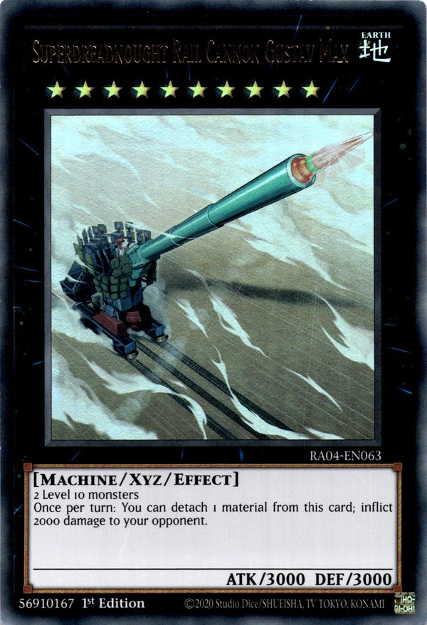 Yugioh Superdreadnought Rail Cannon Gustav Max RA04-EN063 Ultra Rare 1st Ed NM