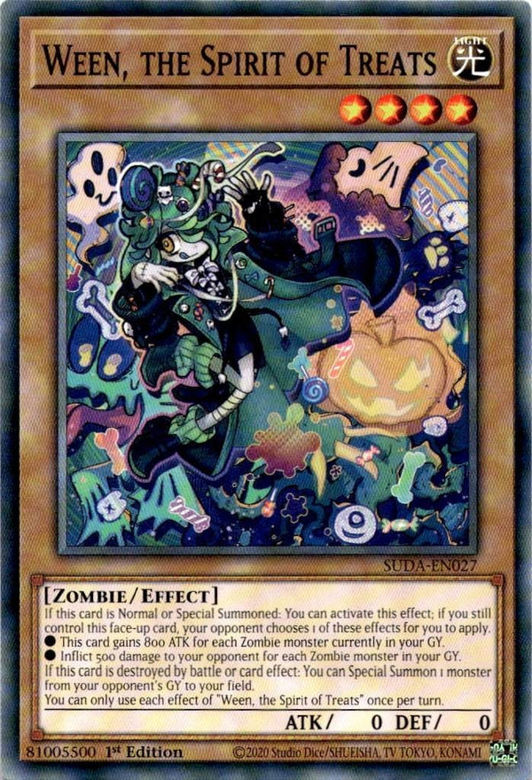 Yugioh Ween, the Spirit of Treats SUDA-EN027 Common 1st Edition NM