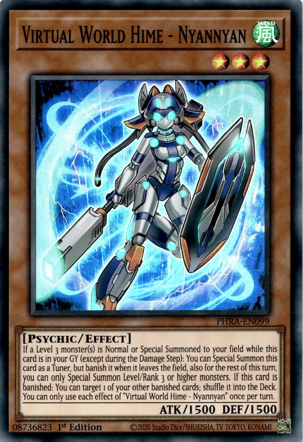 Yugioh Virtual World Hime -Nyannyan PHRA-EN099 Super Rare 1st Edition NM