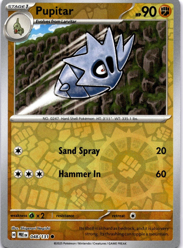 Pokemon Pupitar 048/131 Prismatic Evolutions Reverse Holo NM