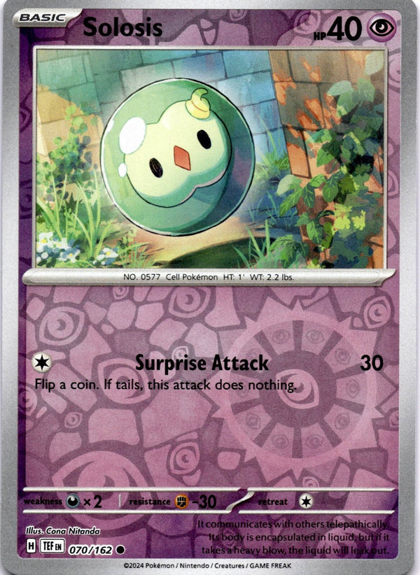 Pokemon Solosis 070/162 Temporal Forces Reverse Holo NM