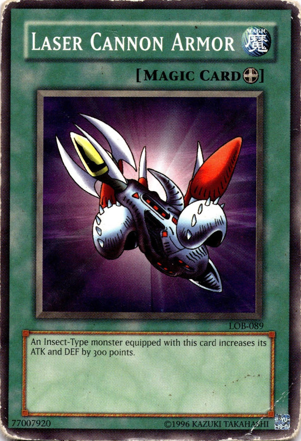 Yugioh Laser Cannon Armor LOB-089 Common Unlimited Edition DAMAGED