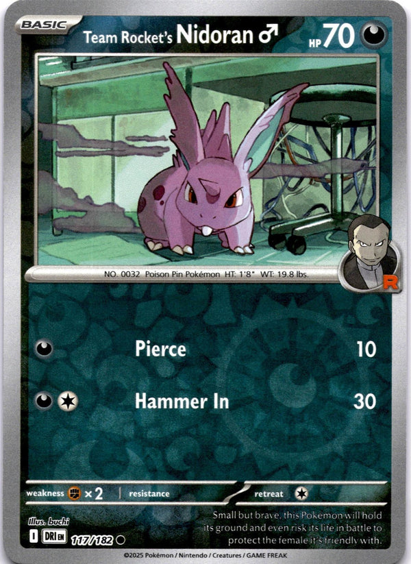 Pokemon Team Rocket's Nidoran 117/182 Destined Rivals Reverse Holo NM