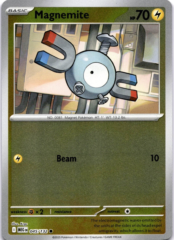 Pokemon Magnemite 045/132 Mega Evolution Reverse Holo NM