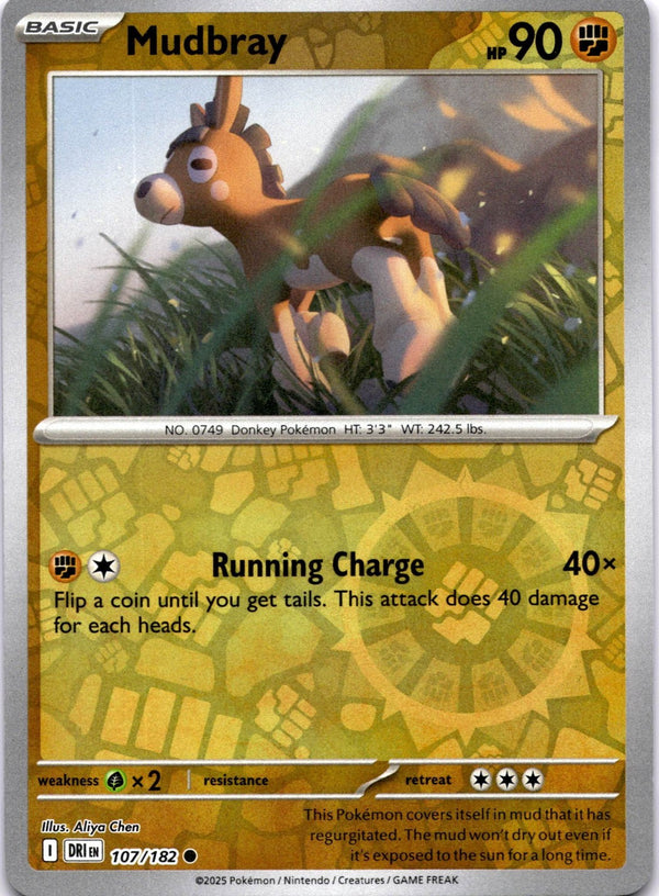 Pokemon Mudbray 107/182 Destined Rivals Reverse Holo NM