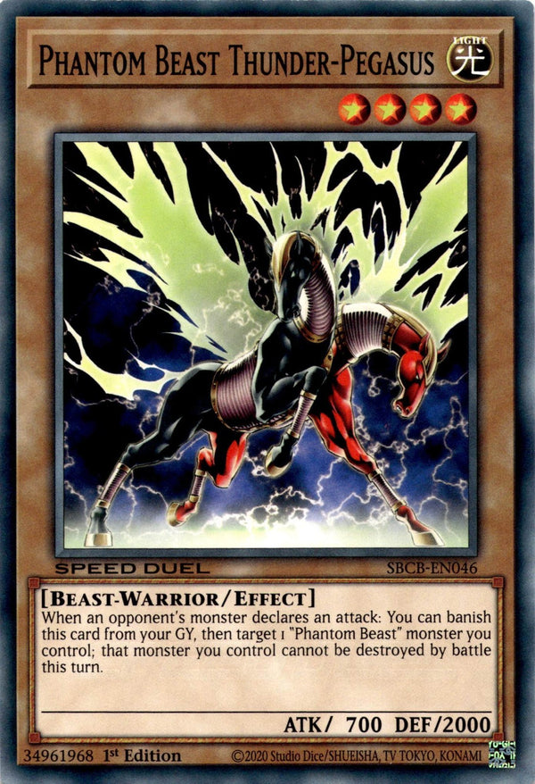 Yugioh Phantom Beast Thunder-Pegasus SBCB-EN046 Speed Duel Common 1st Edition NM