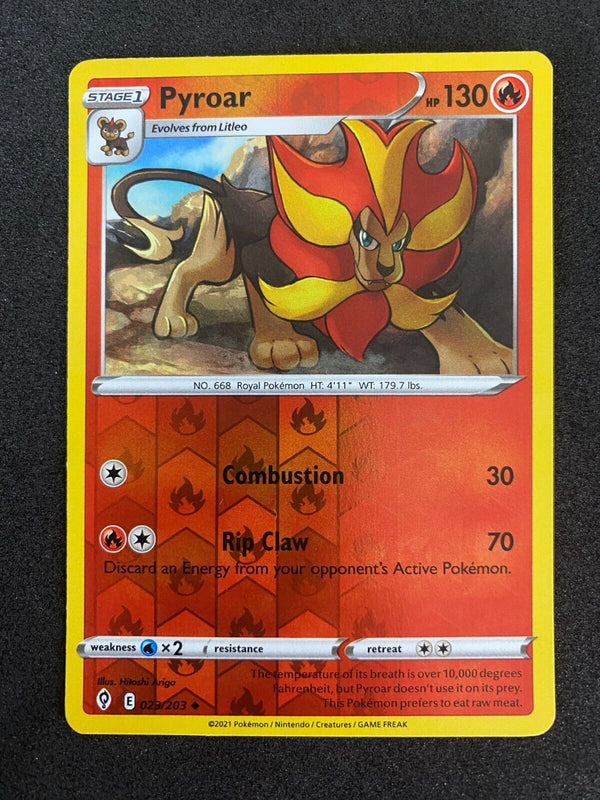 Pokemon Pyroar 023/203 Evolving Skies Reverse Holo NM