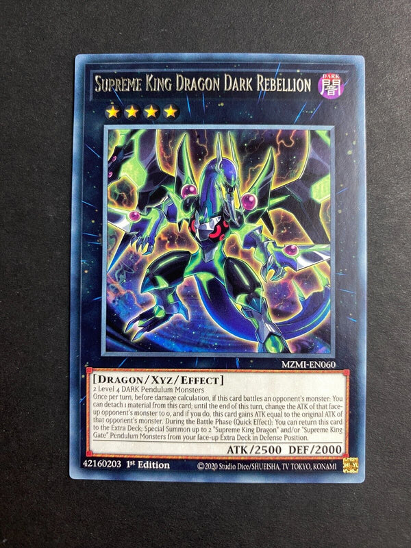 Yugioh Supreme King Dragon Dark Rebellion MZMI-EN060 Rare 1st Edition VLP/NM