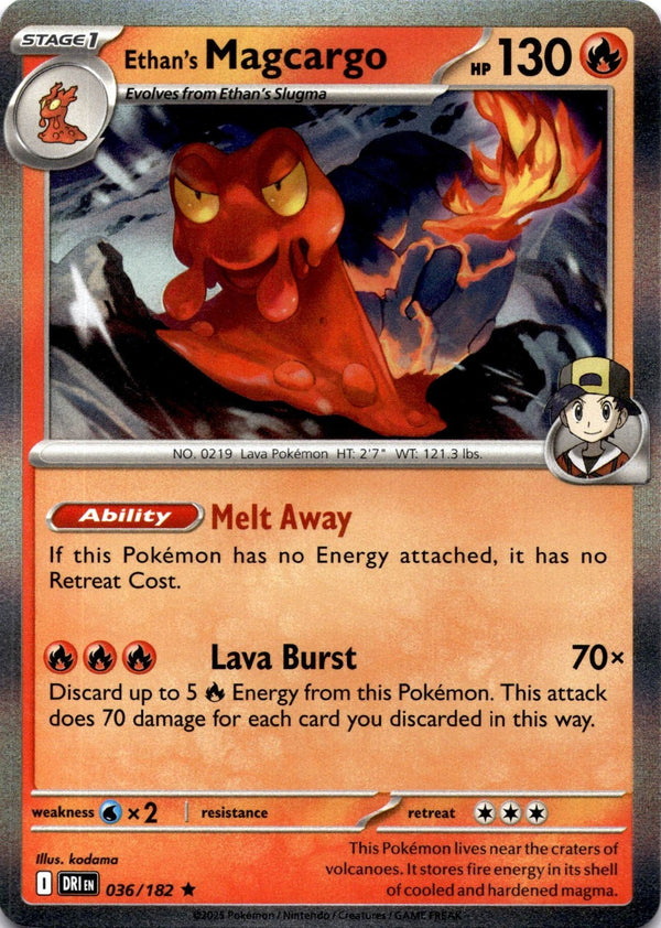 Pokemon Ethan's Magcargo 036/182 Destined Rivals Holo NM