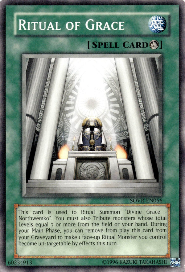 Yugioh Ritual of Grace SOVR-EN056 Common Unlimited Edition VLP/NM