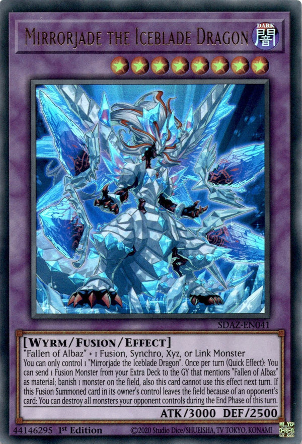 Yugioh Mirrorjade the Iceblade Dragon SDAZ-EN041 Ultra Rare 1st Edition LP